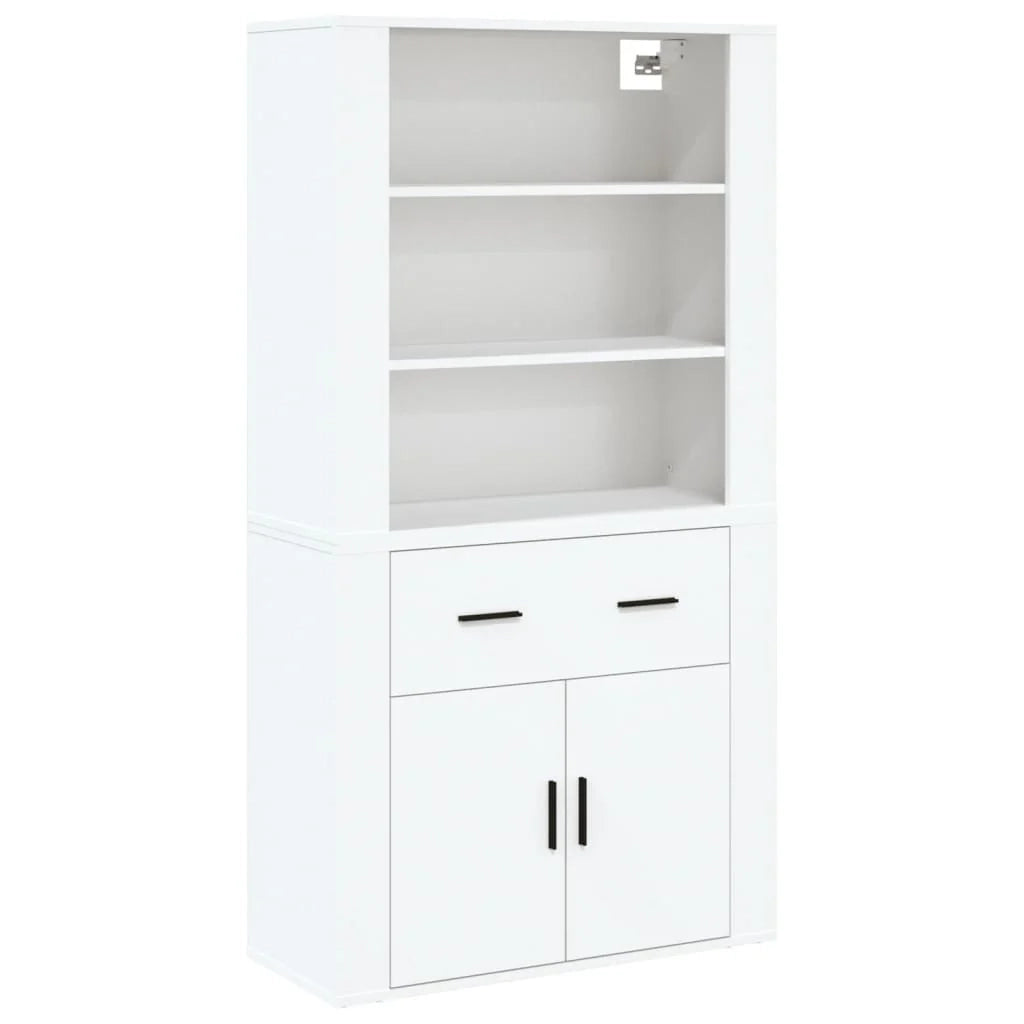 Buffet credenza cassettiera armadio mobile contenitore organizer cucina soggiorno salotto alto legno ingegnerizzato bianco 02_0032780