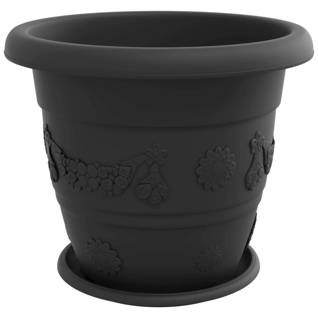 Vasi per Piante 6 pcs Nero Ø 39 x 32 cm Plastica 3403279