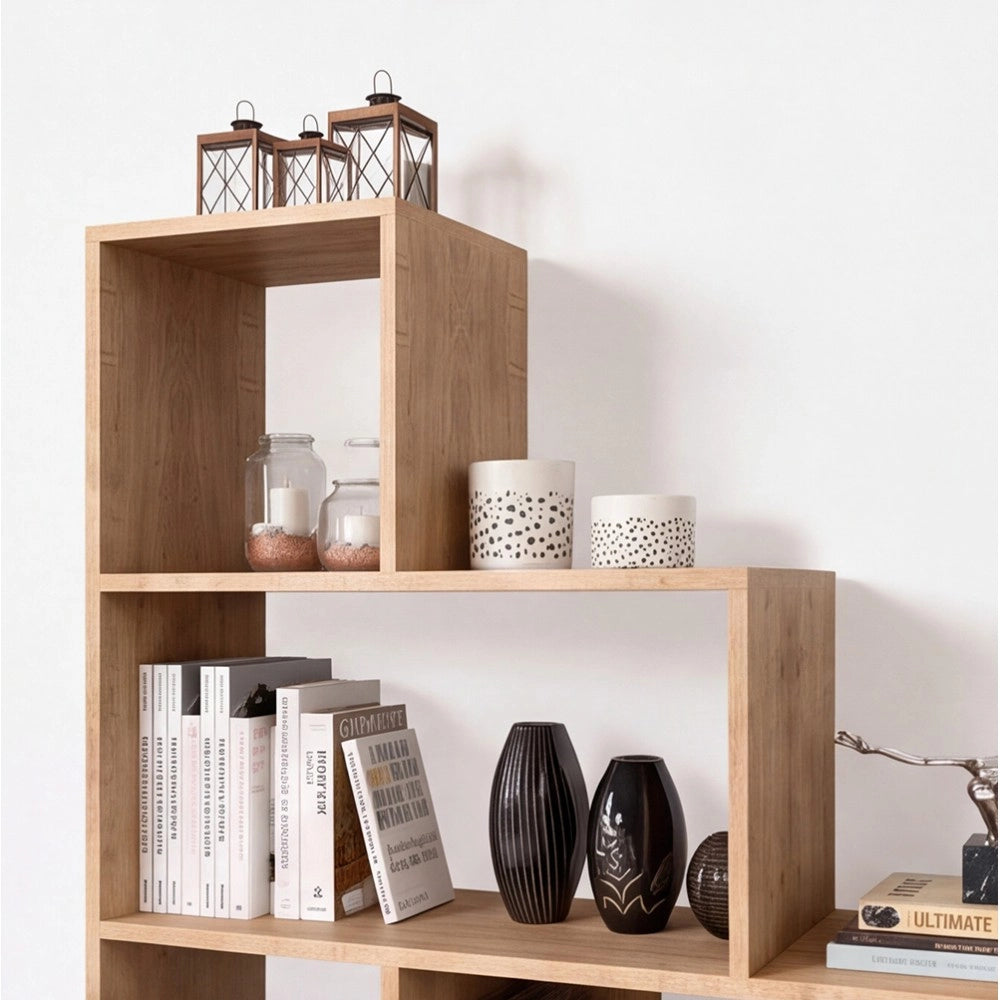 Libreria a scala Alis 145x145 cm. colore rovere