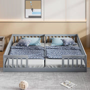 Letto a Castello Singolo per Bambini ¨C Xylo ¨C Pino Grigio 90x200 con Griglie di Sicurezza