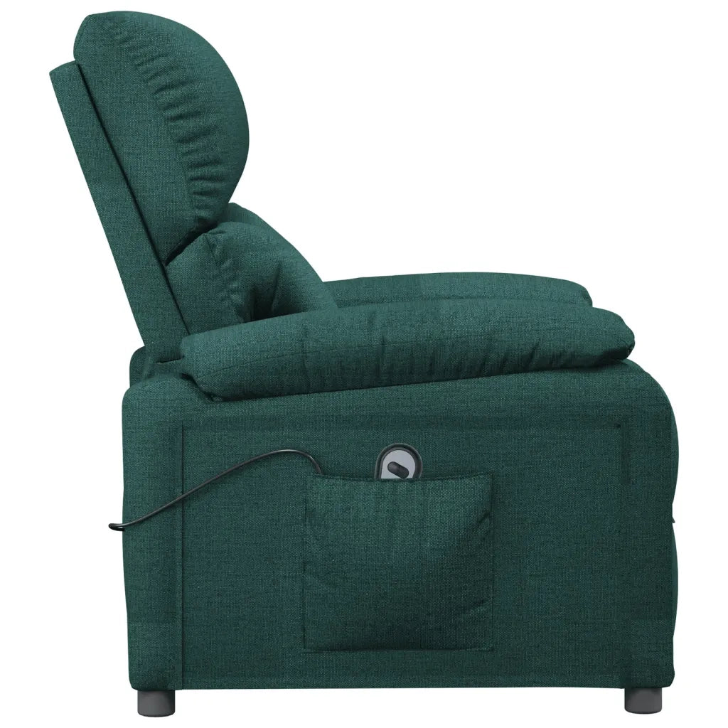 Poltrona Elettrica Reclinabile Verde Scuro in Tessuto 3098430