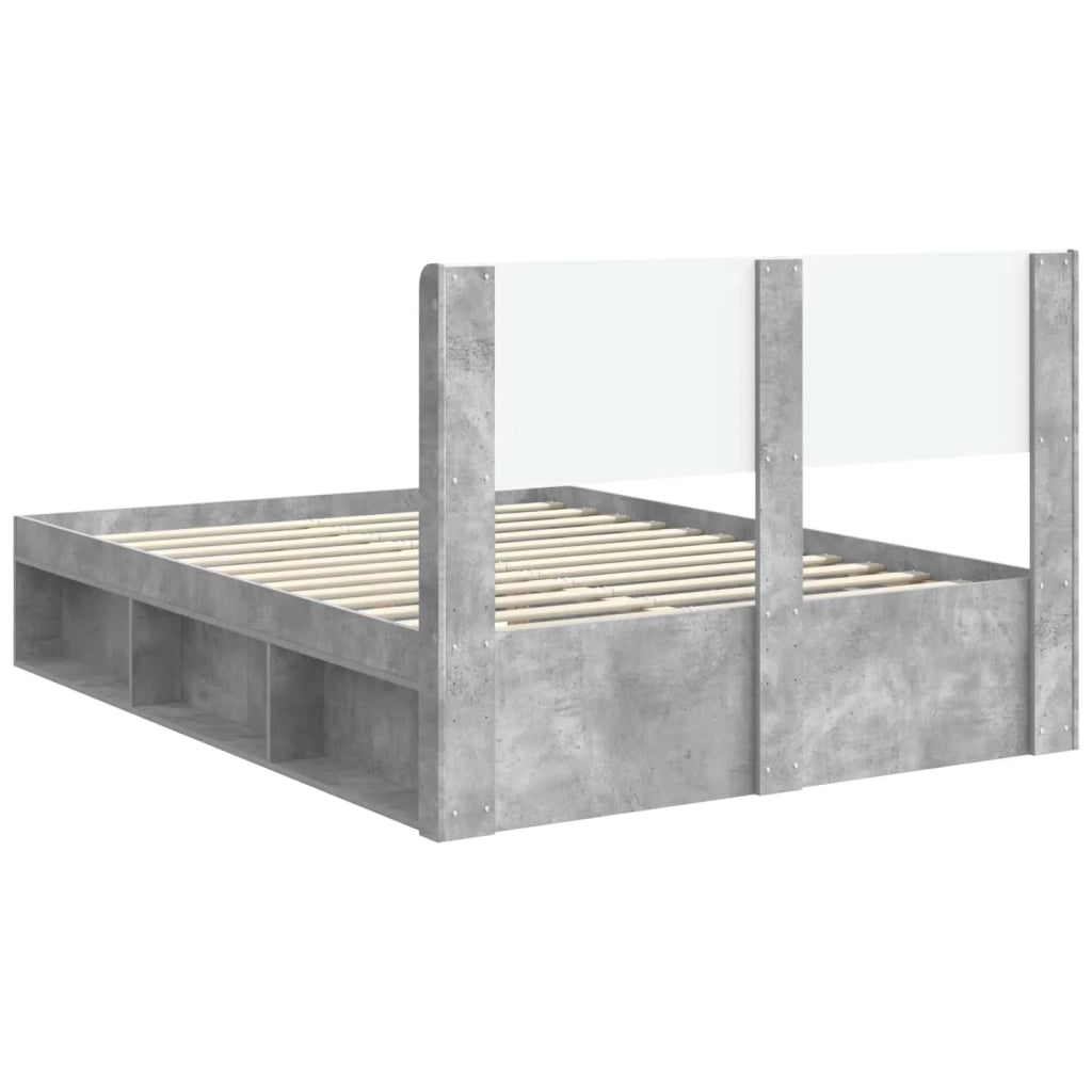 Struttura del letto con stoccaggio e testata Grigio Cemento 3414238