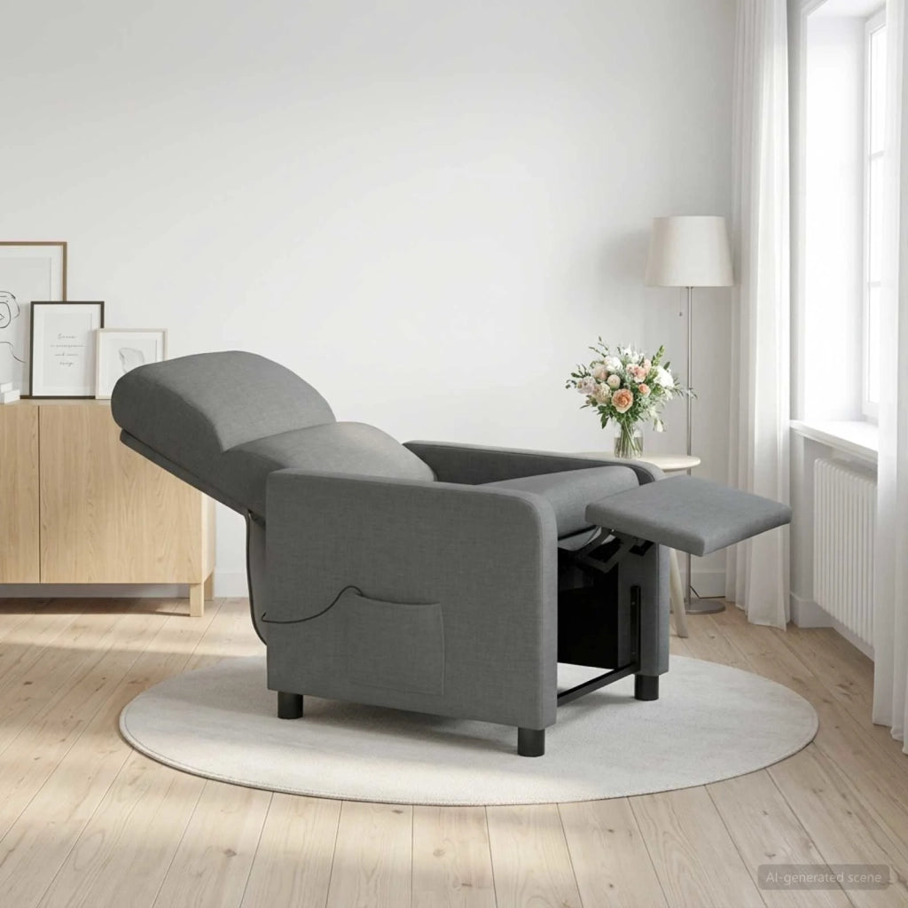 Poltrona Massaggiante Grigio Scuro Poliestere 42034830