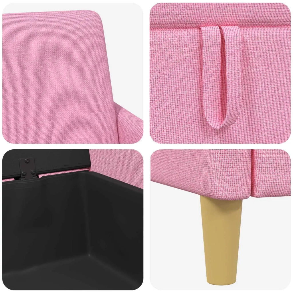 Set di Divani con Storage 2 pz Rosa Poliestere 3429216