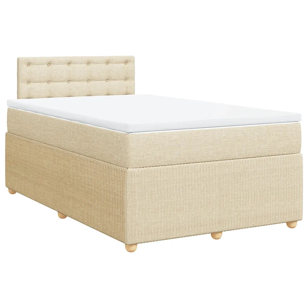 Giroletto a Molle con Materasso Crema 120x190 cm in Tessuto 3289714