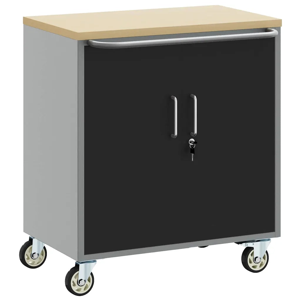 Banco da lavoro con lo scaffale Nero e Grigio 75 x 45 x 85 cm CFW6927543