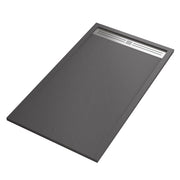 Piatto doccia in marmoresina grigio scuro effetto pietra cemento relax, misura 70x200