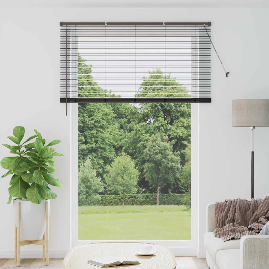 Tendaggi a Veneziana | Tenda a lamelle Nero 220 x 145 cm Alluminio