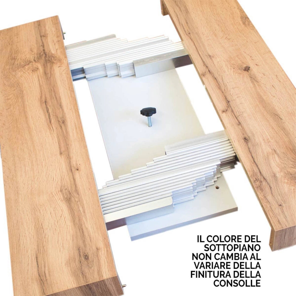 Consolle allungabile 90x40/196 cm Tekno Small Cemento telaio Bianco