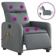 Poltrona Massaggiante | Sedia Relax Elettrica Reclinabile Grigio Similpelle