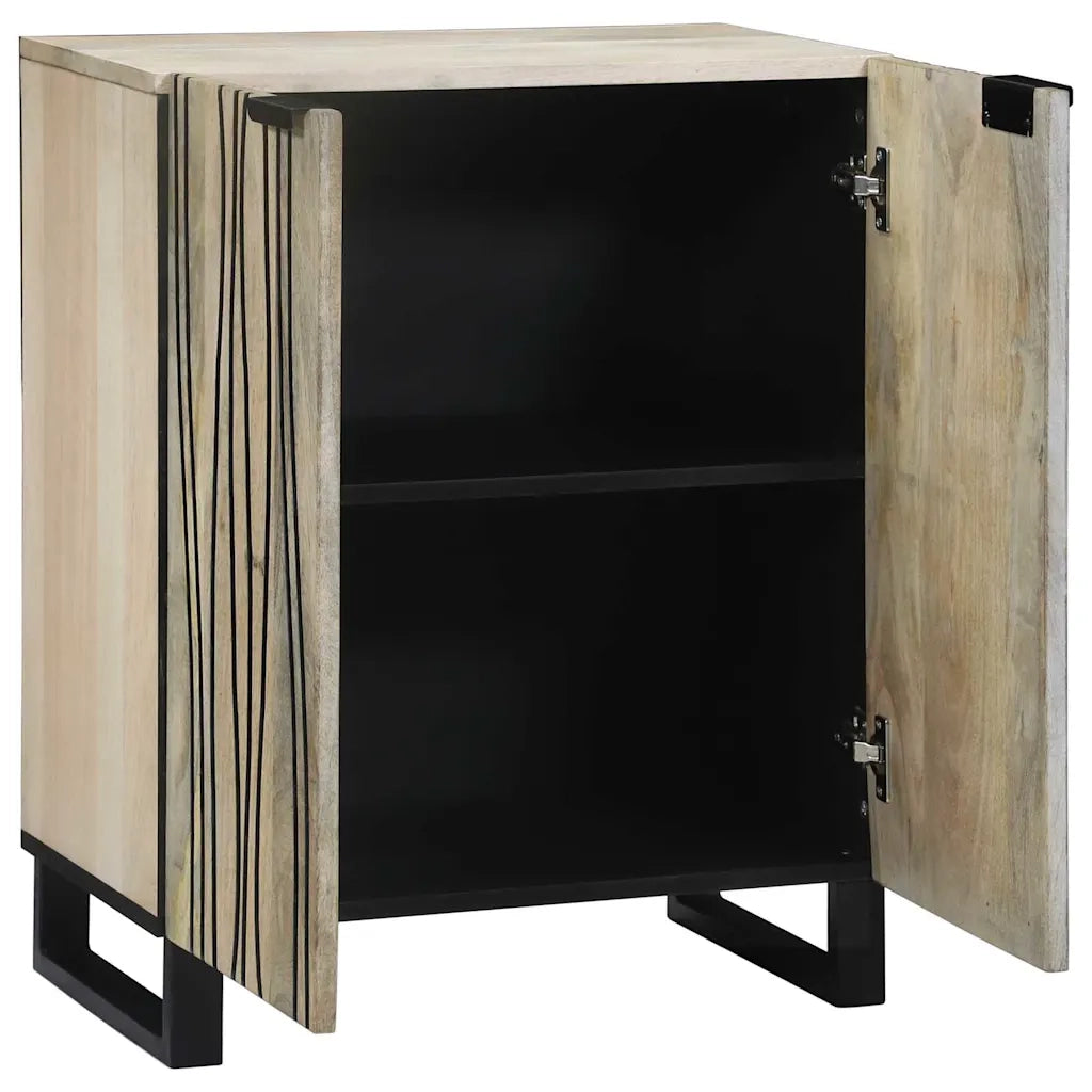 Credenza Bianco 60 x 33,5 x 75 cm Legno di mango massello 4017974