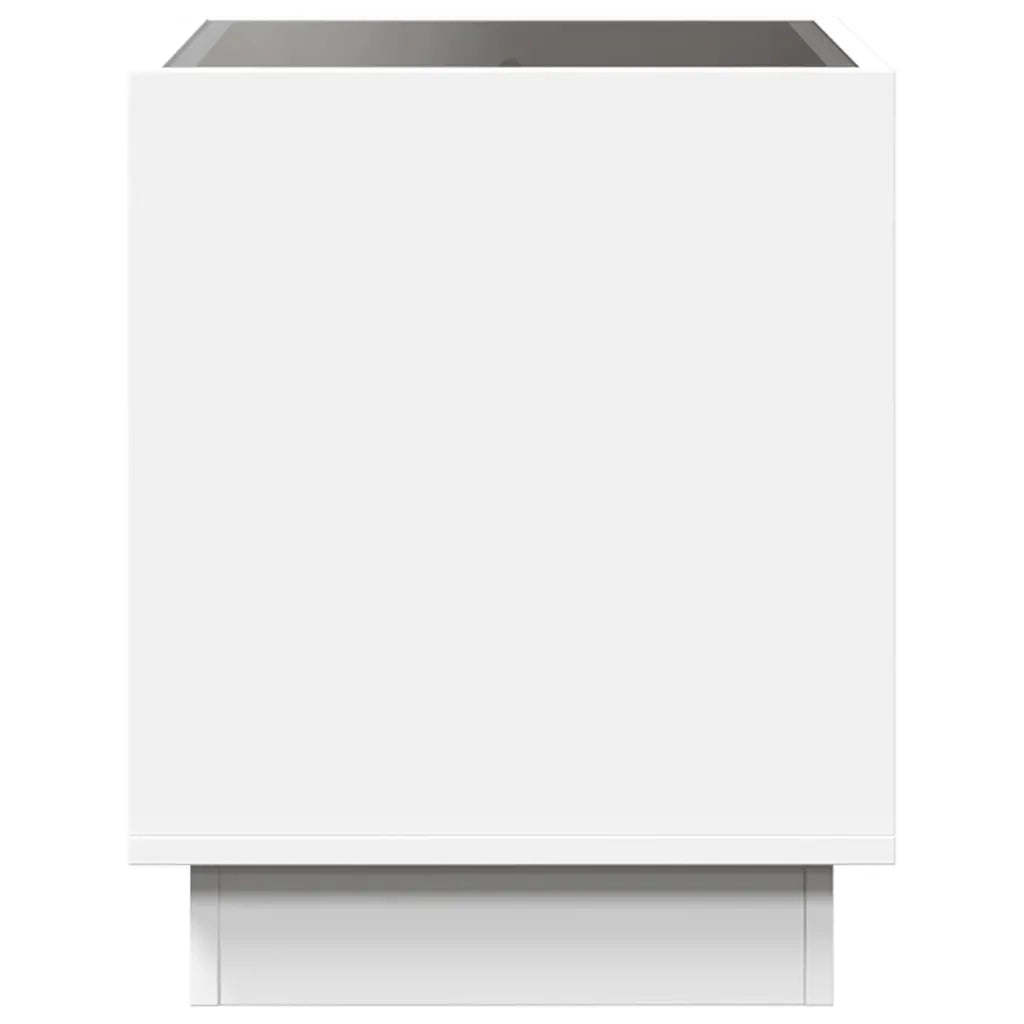 Comodino con LED Infinity-Tavolino da notte Bianco 50x50x50 cm