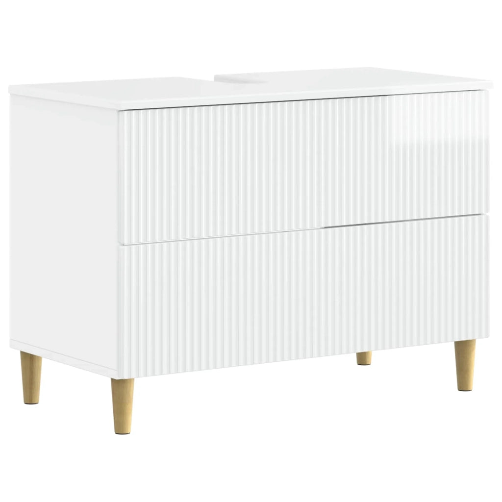 Armadio per Lavabo da Bagno ARNHEM Bianco Lucido 896579