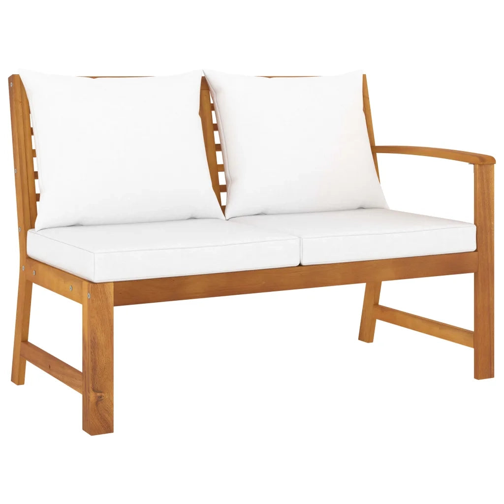 Set Divani da Giardino 5 pz con Cuscini Crema in Legno Acacia 3057770