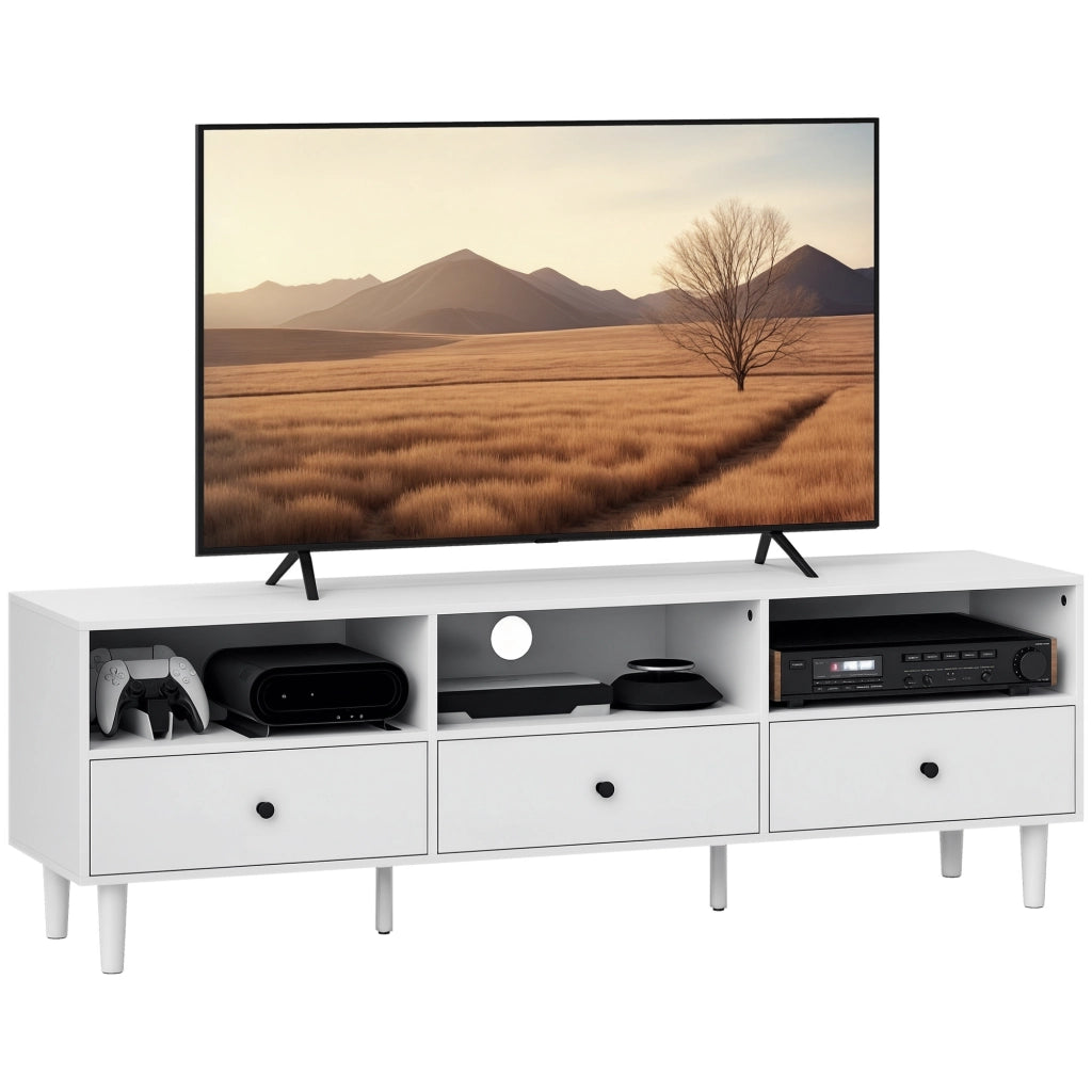 Mobile TV con 3 cassetti e 3 ripiani aperti ¨C Minimal ¨C Bianco 120x30x50 cm
