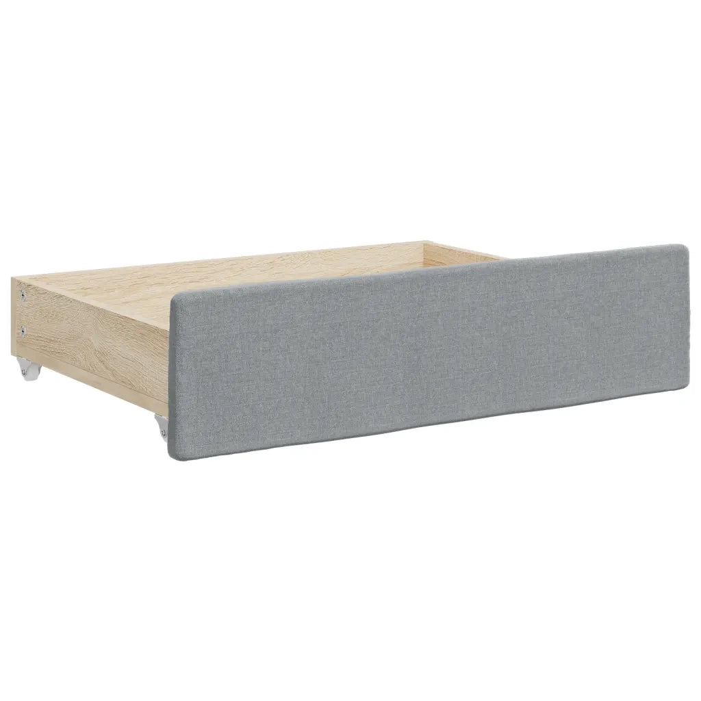 Divano Letto Estraibile Cassetti Grigio Chiaro 90x200cm Tessuto 3197224