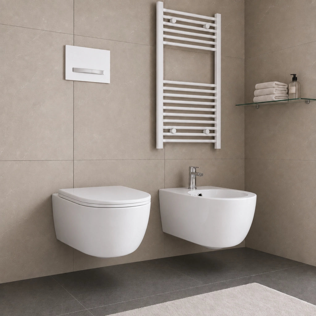 Vaso wc ceramica sospeso serie venere bianco lucido con e senza brida *** accessori con brida, confezione 1