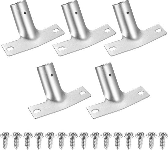 Beugelli metallici per manubri di scopa, set da 5, inclusi 15 viti.