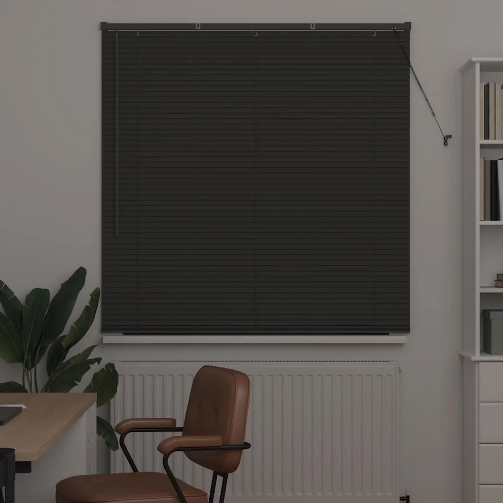Tendaggi a Veneziana | Tenda a lamelle Grigio scuro 175 x 135 cm Alluminio