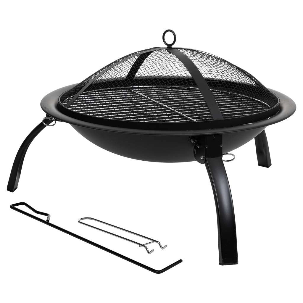 Barbecue da esterno in metallo con griglia nera D51x39h cm