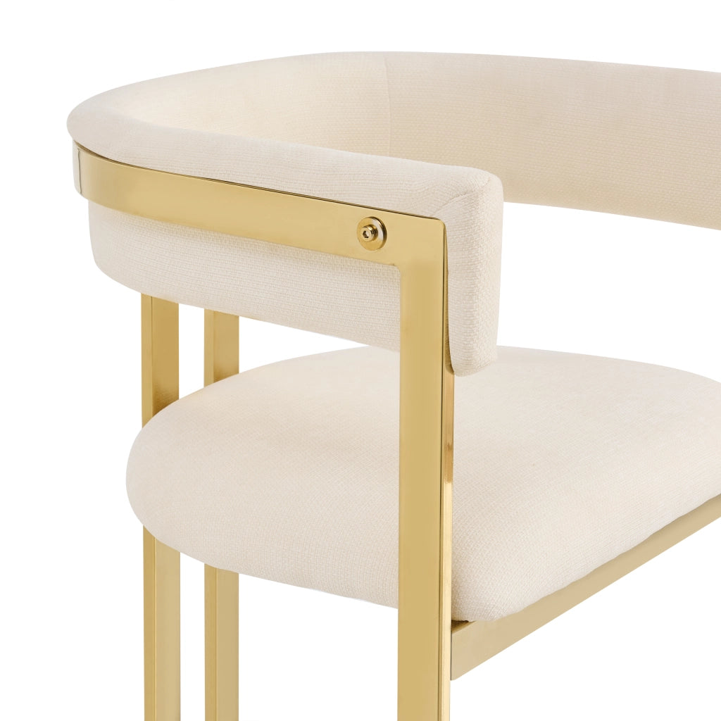 SEDIA da pranzo Set da 2 pezzi in Chenille Beige e Oro