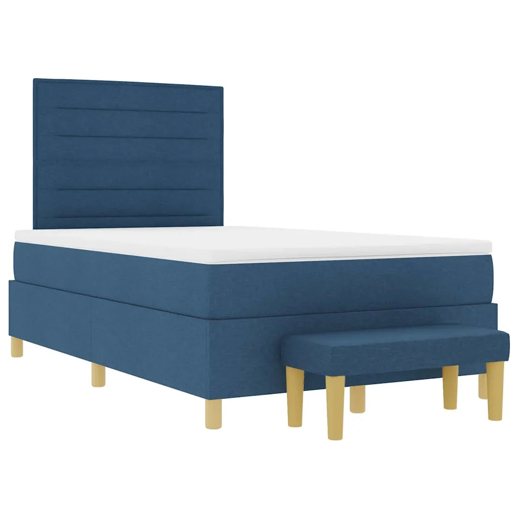 Letto a molle con materasso Blu 120 x 200 cm Tessuto