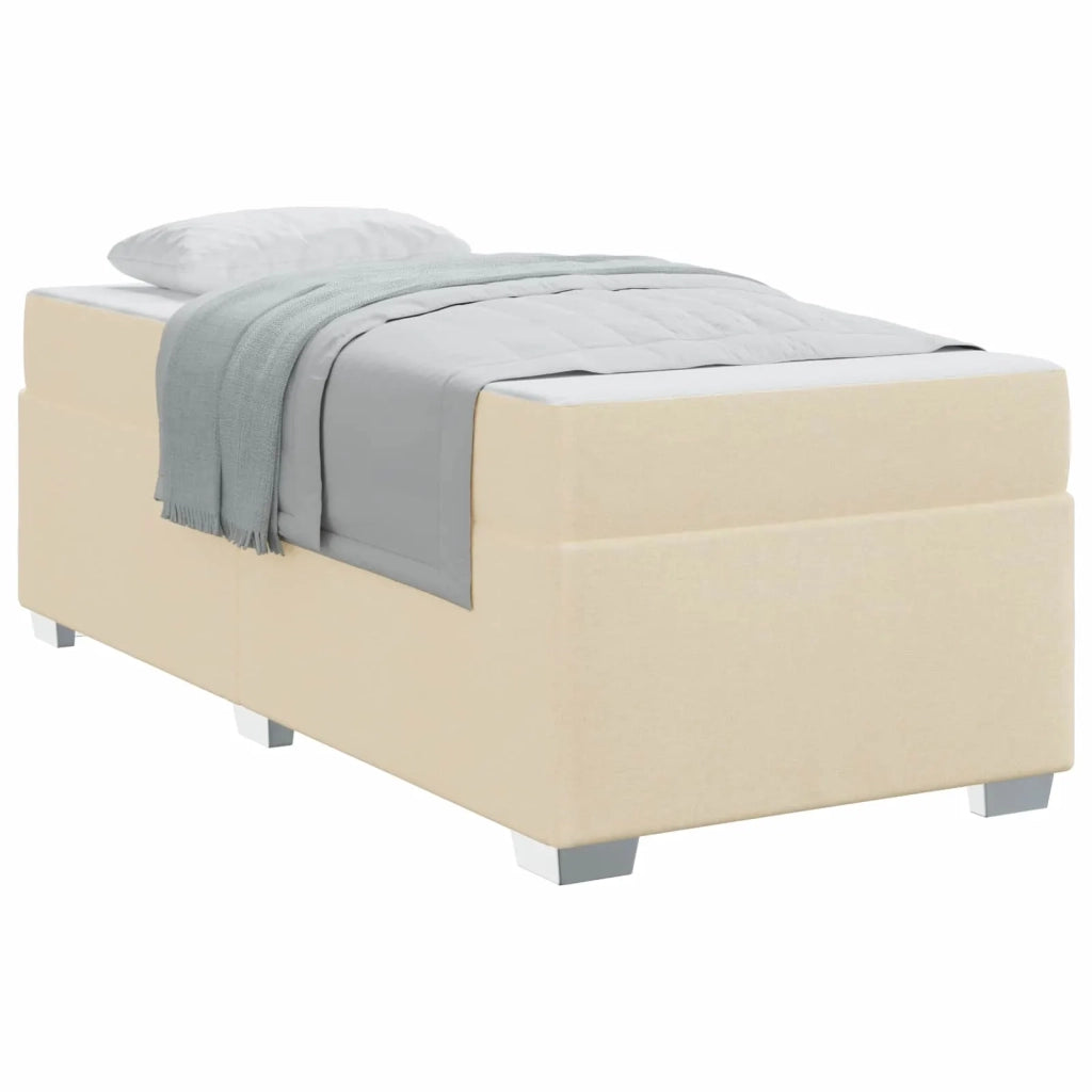 Struttura del letto con materasso Crema 90 x 200 cm Tessuto