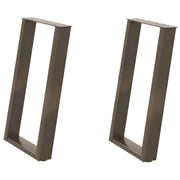 Gambe per tavolo da pranzo a forma di U 2 pz | Piede del tavolo in acciaio naturale 60x(72-73) cm