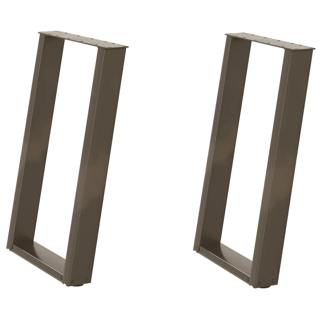 Gambe per tavolo da pranzo a forma di U 2 pz | Piede del tavolo in acciaio naturale 60x(72-73) cm