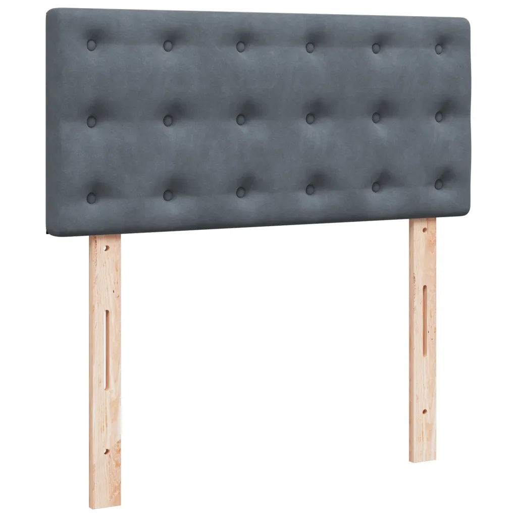 Giroletto a Molle con Materasso Grigio Scuro 90x200 cm Velluto 3288511