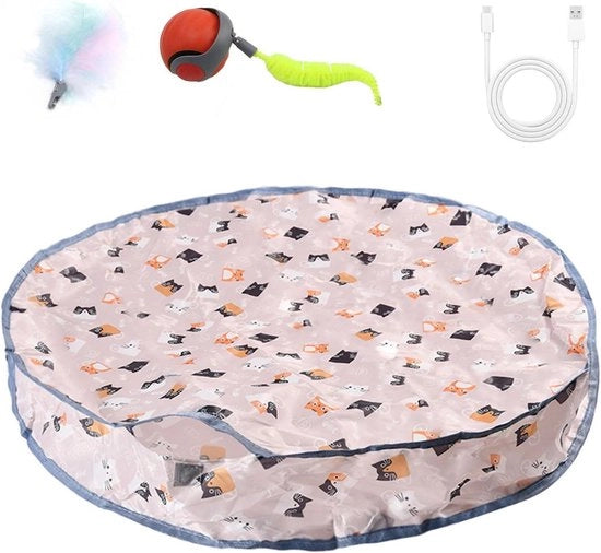 Cuscino Mobili per Gatti - Giocattolo Elettrico da Caricare per Esercizio Indoor con Kicker