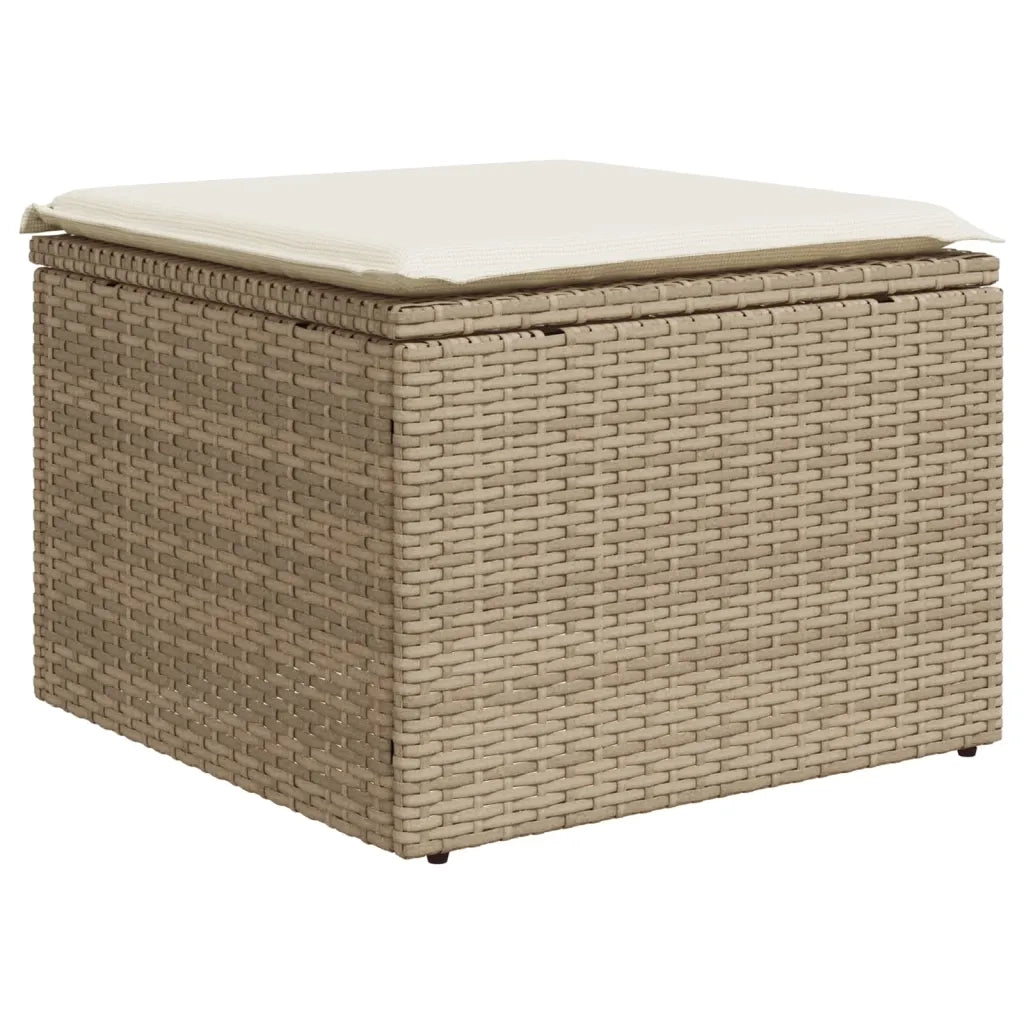 Set Divano da Giardino 4 pz con Cuscini-Sofa da Giardino-Divanetto da esterno Beige in Polyrattan 434764