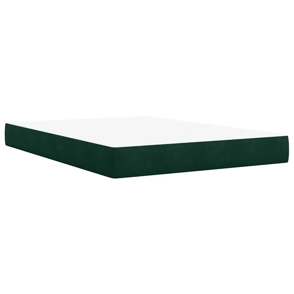 Giroletto a Molle con Materasso Verde Scuro 160x200 cm Velluto 3286357