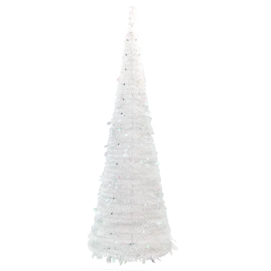 Albero di Natale Artificiale Pop-up-Albero Natalizio con 50 LED Bianco 120 cm