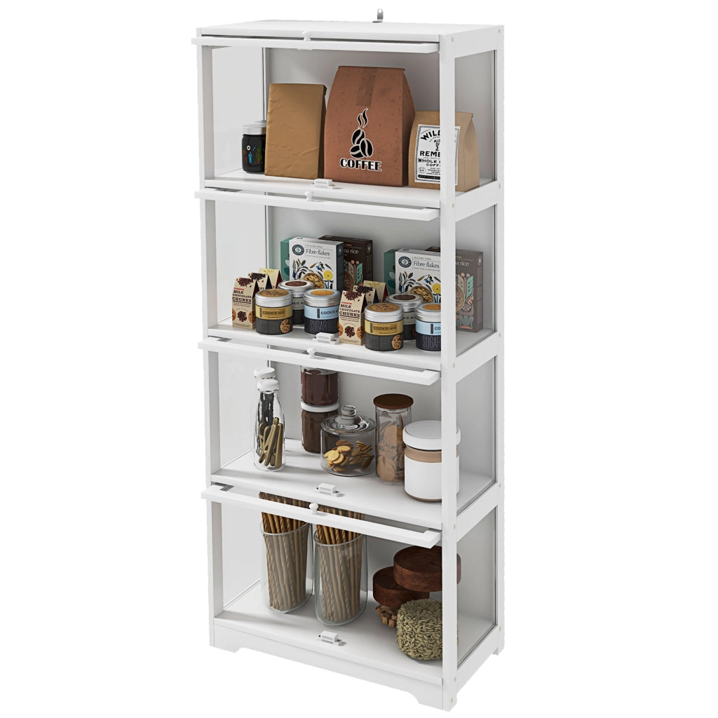 Vetrina Libreria 4 Ripiani con Ante ¨C Xylo ¨C Bianco 59x30x139 cm