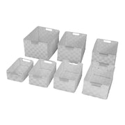 Cassetto poliestere con manici metallo1-7bianco cm 38x28h21