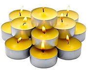 MAURY'S CANDELINE TEA LIGHT 15 PZ GIALLE CON OLIO DI CITRONELLA E BASE IN METALLO
