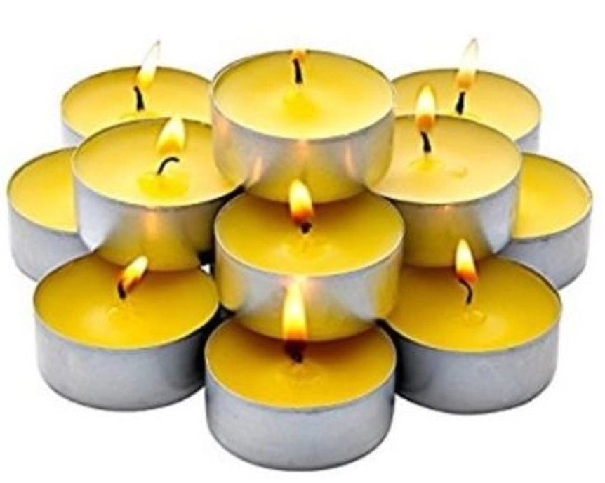 MAURY'S CANDELINE TEA LIGHT 15 PZ GIALLE CON OLIO DI CITRONELLA E BASE IN METALLO