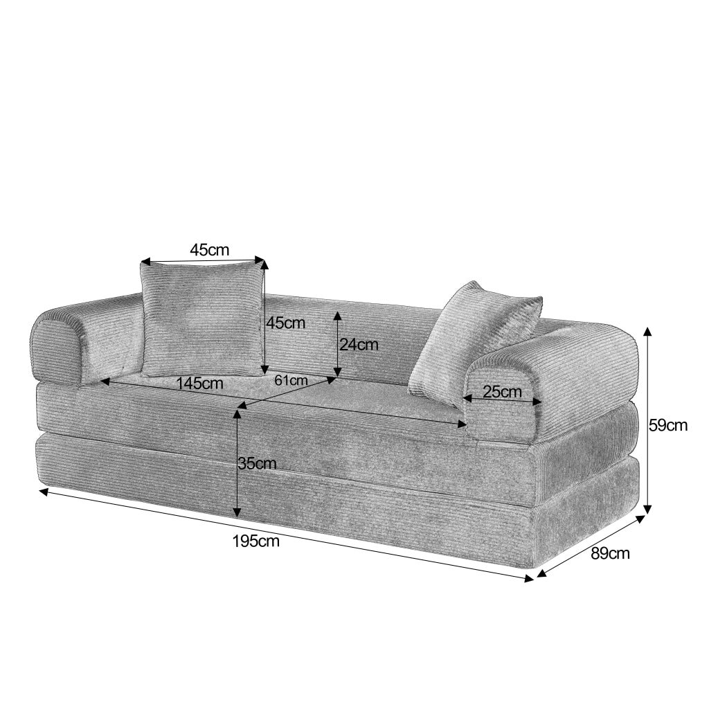 Divano letto modulare convertibile con schiuma fredda e velluto traspirante in terracotta