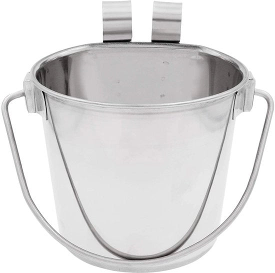 Emmer profondo per animali domestici con due ganci, in acciaio inox resistente, 2 litri (PN: FSP-2)