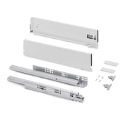 Cassetto esterno Vertex con regolazione 3D altezza 131mm, 40kg, profondità 450mm, Acciaio, Verniciato alluminio