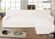 Copridivano Genius Con Penisola Chaise Longue Modello Swing Colore Bianco - Destra - Bianco