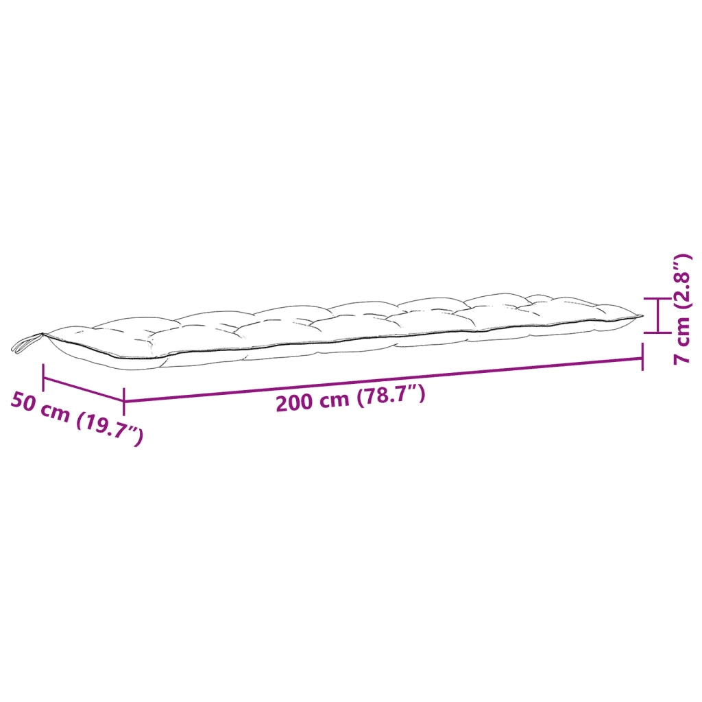 Cuscini Panca Giardino 2 pz-Set di 2 Cuscini per panchina da esterno Beige M¨¦lange 200x50x7 cm Tessuto