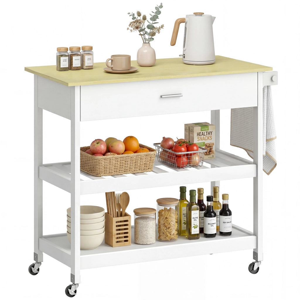 Carrello da cucina con ripiani ¨C Minimal ¨C Bianco