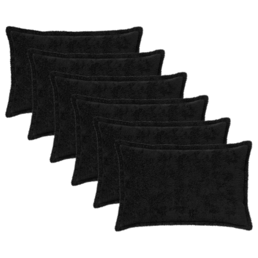 Federa 6 pz HOUTEN Nero 40 x 60 cm Pelliccia di Coniglio Finta 917707
