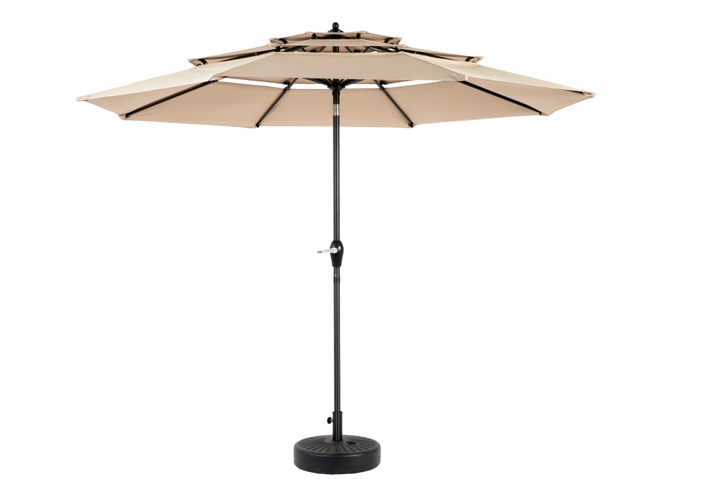 Ombrellone da esterno 10 FT con inclinazione automatica, colore khaki