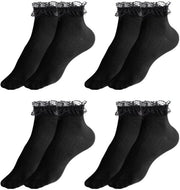 Sokke in tessuto di cotone unisex 4 paia nero