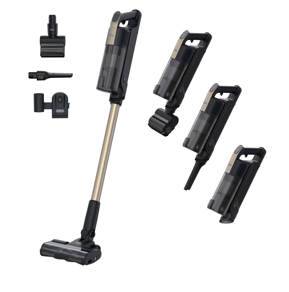 Hoover hf310p 011 aspirapolvere a bastone 2 in 1 batteria secco hepa senza sacchetto 0,7 l 400 w nero, metallico 2,5 ah - 39401114