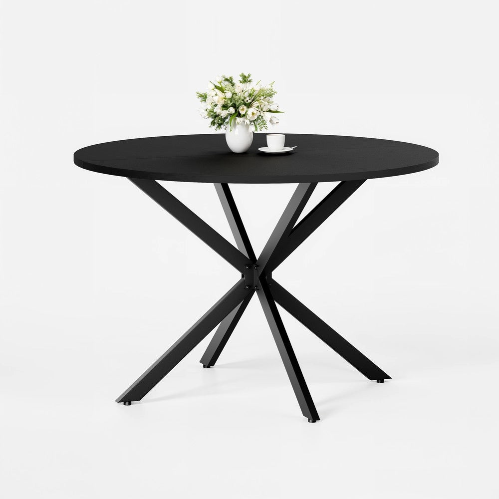 Tavolo Rotondo con Gambe a X ¨C MINIMAL ¨C Nero, 120 cm