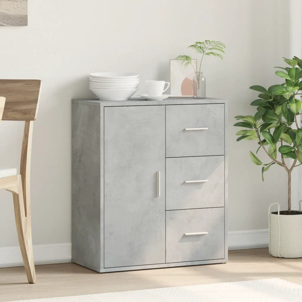 Credenza-Buffet-Armadio da cucina Grigio Cemento 60x31x70 cm in Legno Multistrato 534482